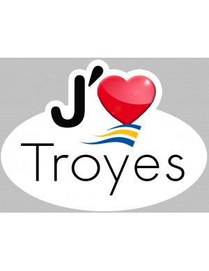 j'aime Troyes (15x11cm) - Sticker/autocollant