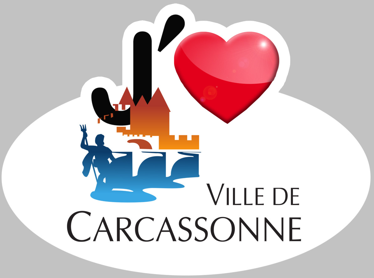 j'aime Carcassonne (5x3.5cm) - Sticker/autocollant