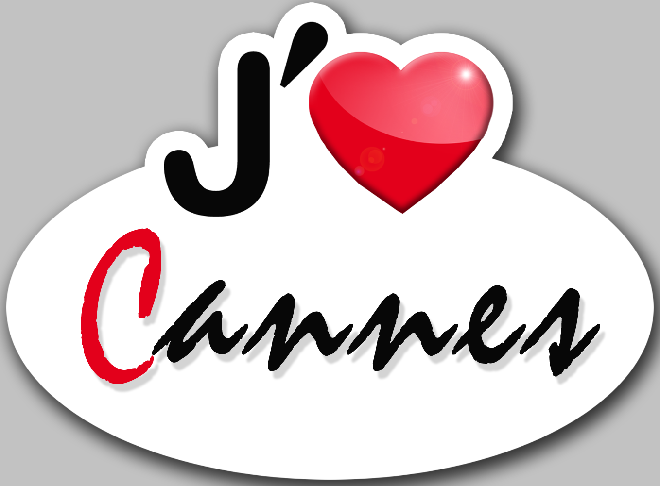 j'aime Cannes - 15x11cm - Sticker/autocollant