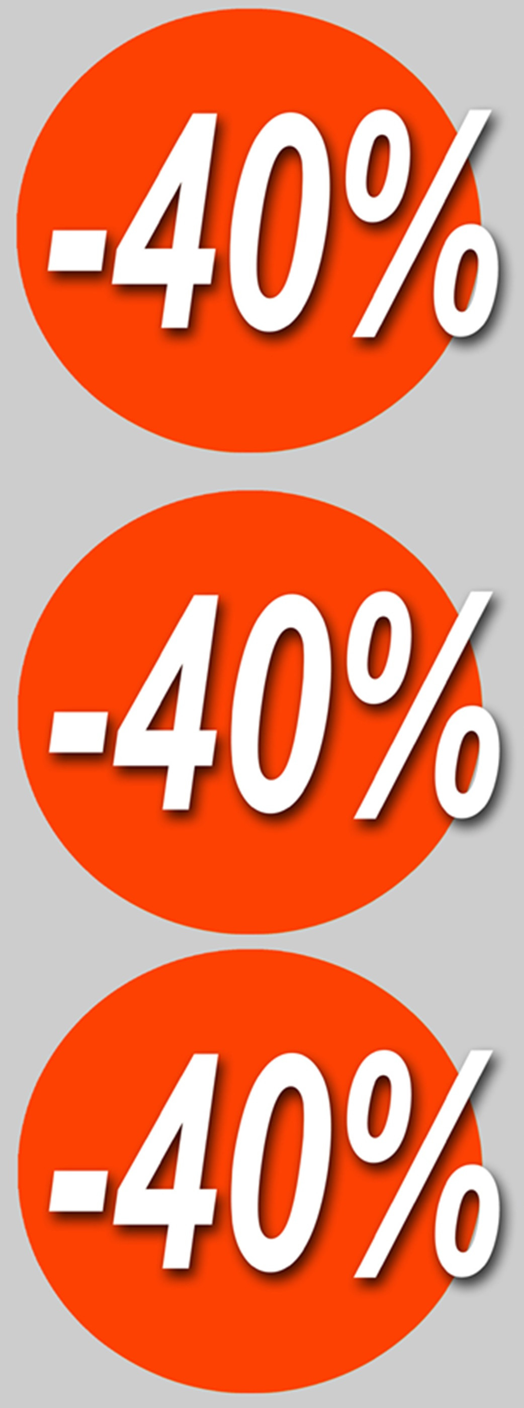 Soldes remise 40% (3 fois 10cm) - Sticker/autocollant