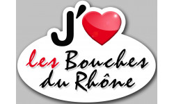 j'aime les Bouches-du-Rhône (15x11cm) - Sticker/autocollant