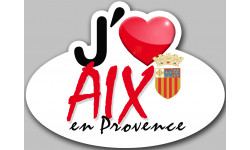 J'aime Aix-en-Provence - 5x3.7cm - Sticker/autocollant