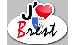 j'aime Brest - 5x3.7cm - Sticker/autocollant