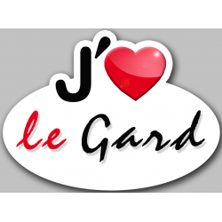 j'aime le Gard (15x11cm) - Sticker/autocollant