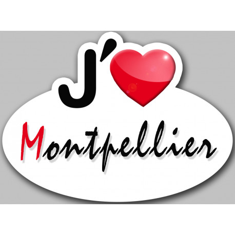 j'aime Montpellier - 5x3.7cm - Sticker/autocollant