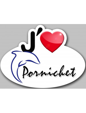 j'aime Pornichet (5x3.7cm) - Sticker/autocollant