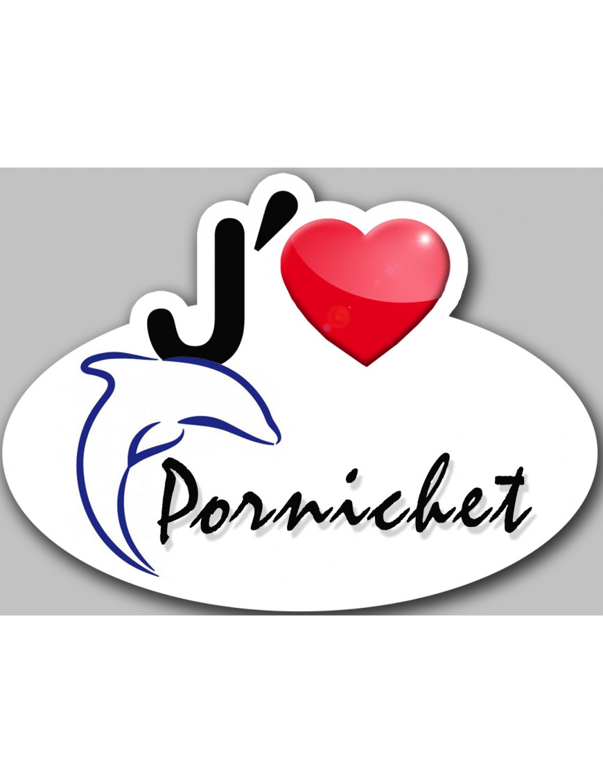 j'aime Pornichet (5x3.7cm) - Sticker/autocollant