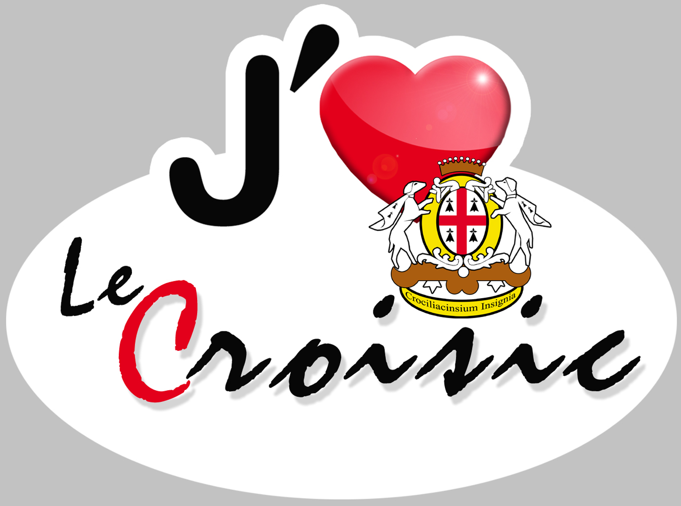 j'aime Le Croisic (5x3.7cm) - Sticker/autocollant