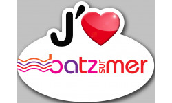 j'aime Batz-sur-Mer - 5x3.7cm - Sticker/autocollant