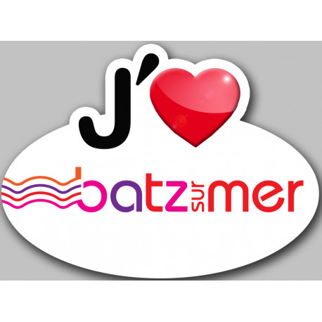 j'aime Batz-sur-Mer - 5x3.7cm - Sticker/autocollant