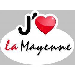 j'aime la Mayenne (15x11cm) - Sticker/autocollant