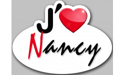 j'aime Nancy - 5x3.7cm - Sticker/autocollant