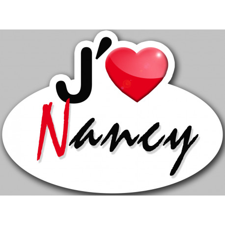 j'aime Nancy - 5x3.7cm - Sticker/autocollant