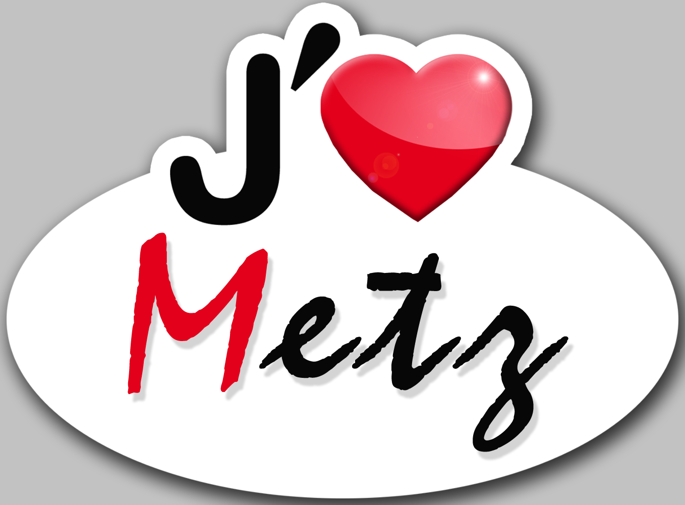 j'aime Metz - 15x11cm - Sticker/autocollant