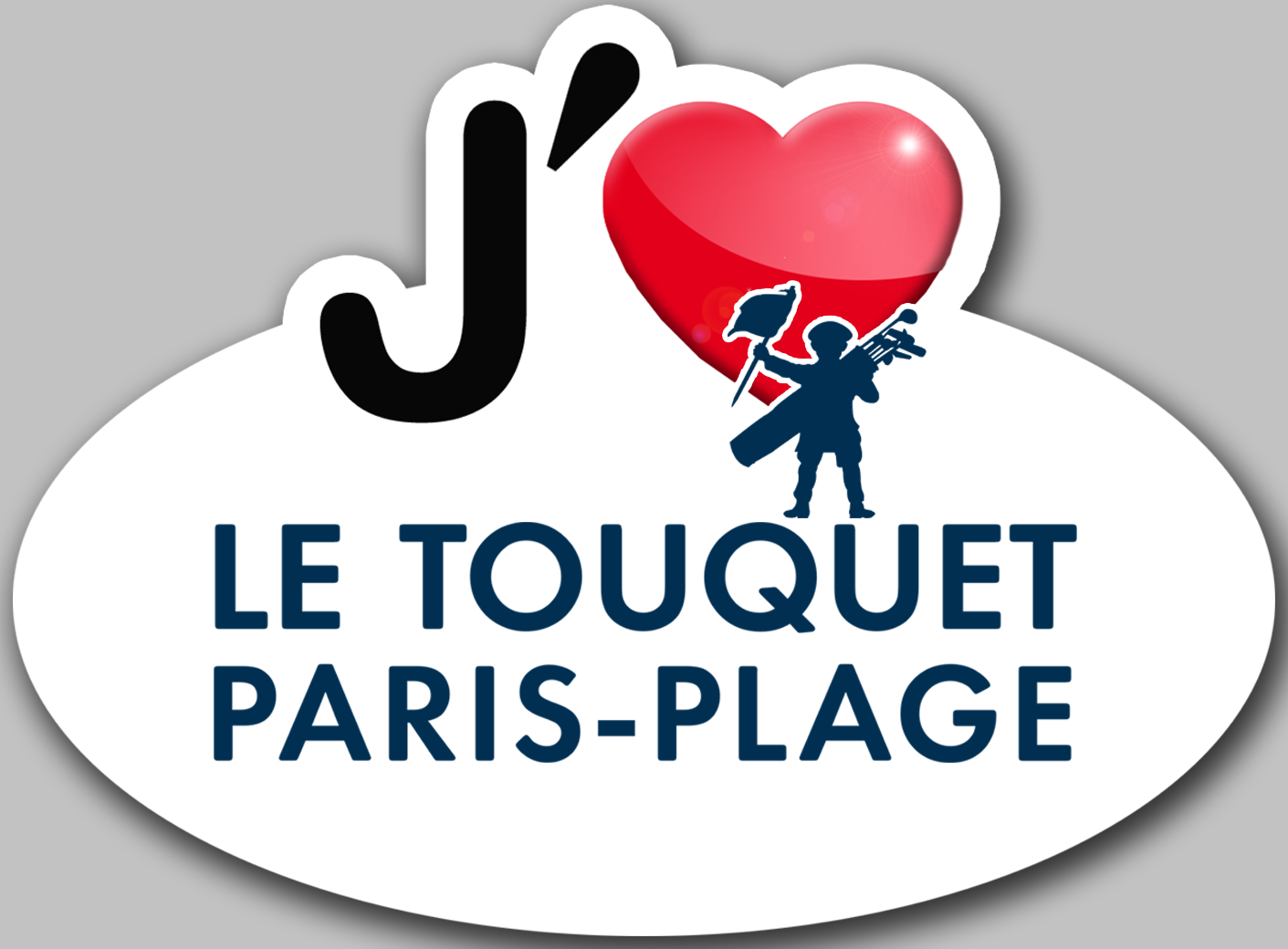 j'aime Le Touquet-Paris-Plage (5x3.7cm) - Sticker/autocollant