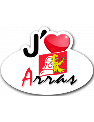 j'aime Arras - 5x3.7cm - Sticker/autocollant