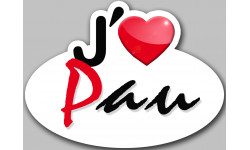 j'aime Pau - 5x3.7cm - Sticker/autocollant