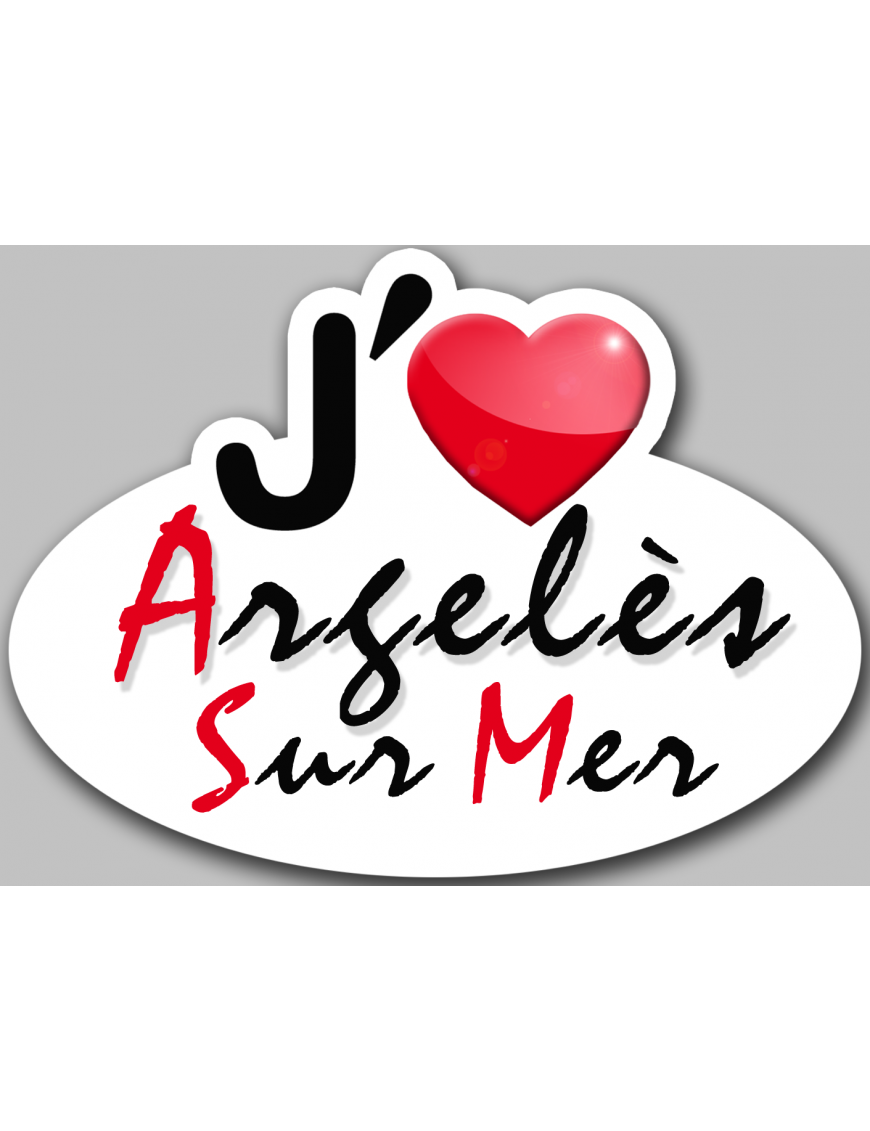 j'aime Argelès-sur-Mer (5x3.7cm) - Sticker/autocollant