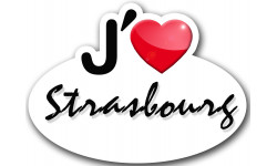 j'aime Strasbourg - 5x3.7cm - Sticker/autocollant