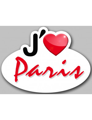 j'aime Paris - 15x11cm - Sticker/autocollant