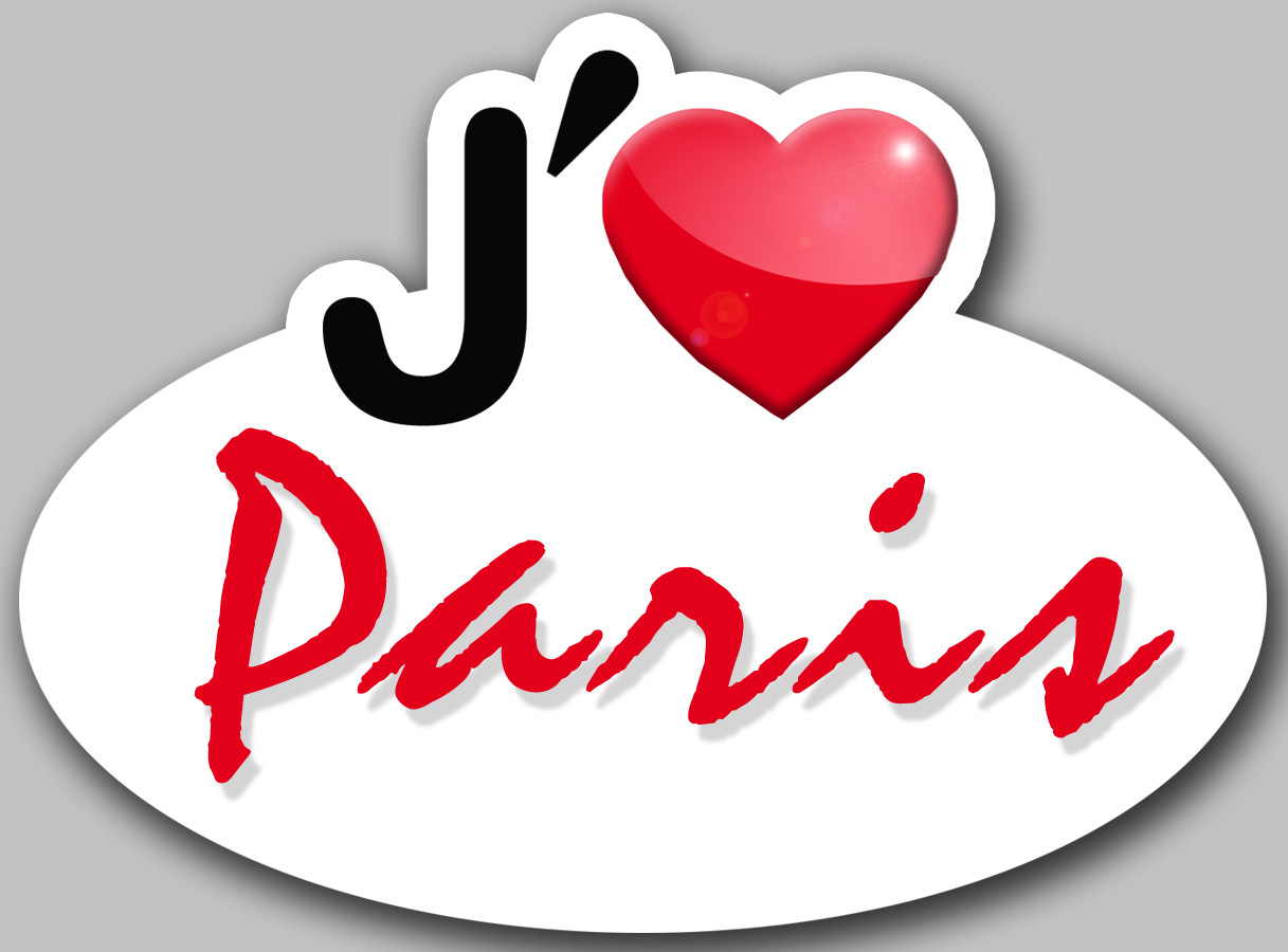 j'aime Paris - 15x11cm - Sticker/autocollant