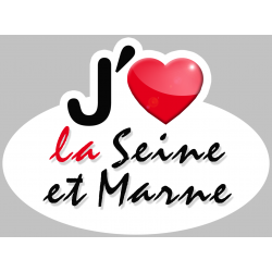 j'aime la Seine-et-Marne (15x11cm) - Sticker/autocollant