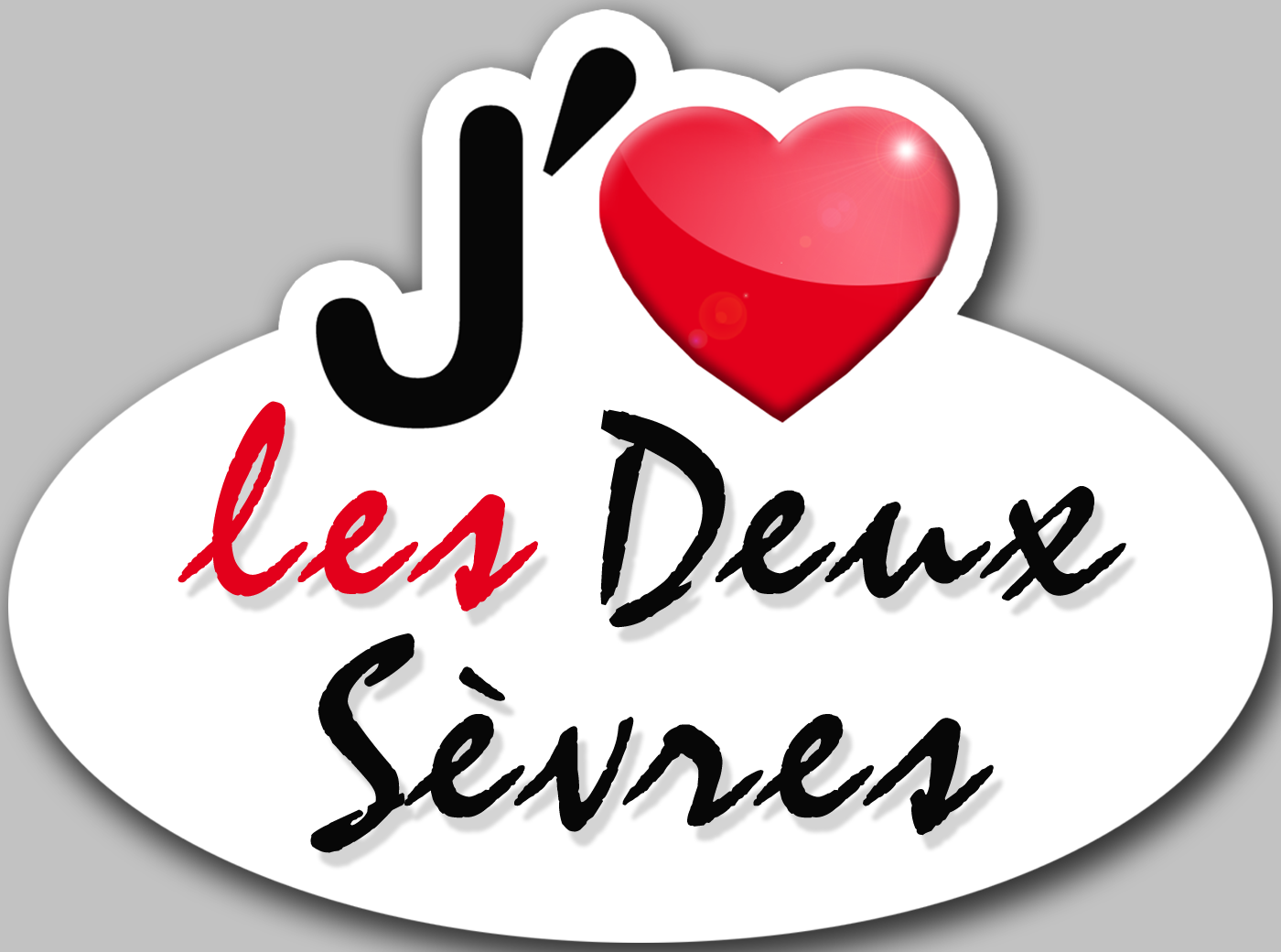 j'aime les Deux-Sèvres (15x11cm) - Sticker/autocollant