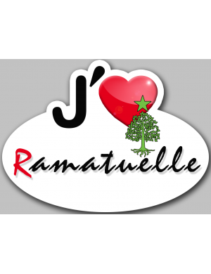 j'aime Ramatuelle (5x3.7cm) - Sticker/autocollant