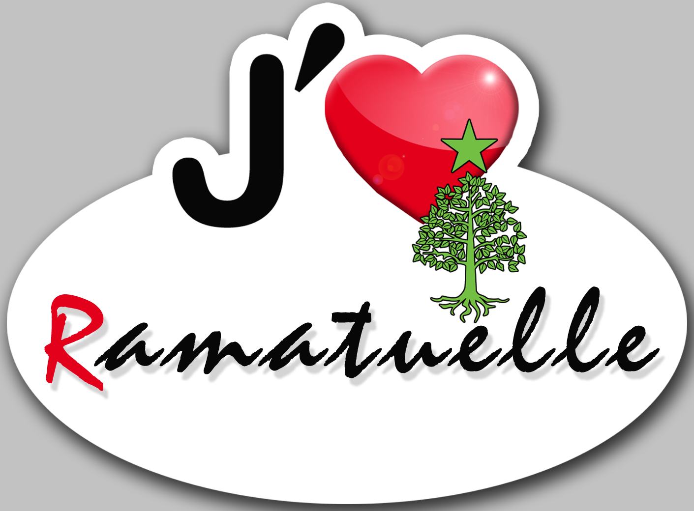 j'aime Ramatuelle (5x3.7cm) - Sticker/autocollant