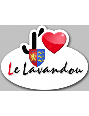 j'aime Le Lavandou (5x3.7cm) - Sticker/autocollant