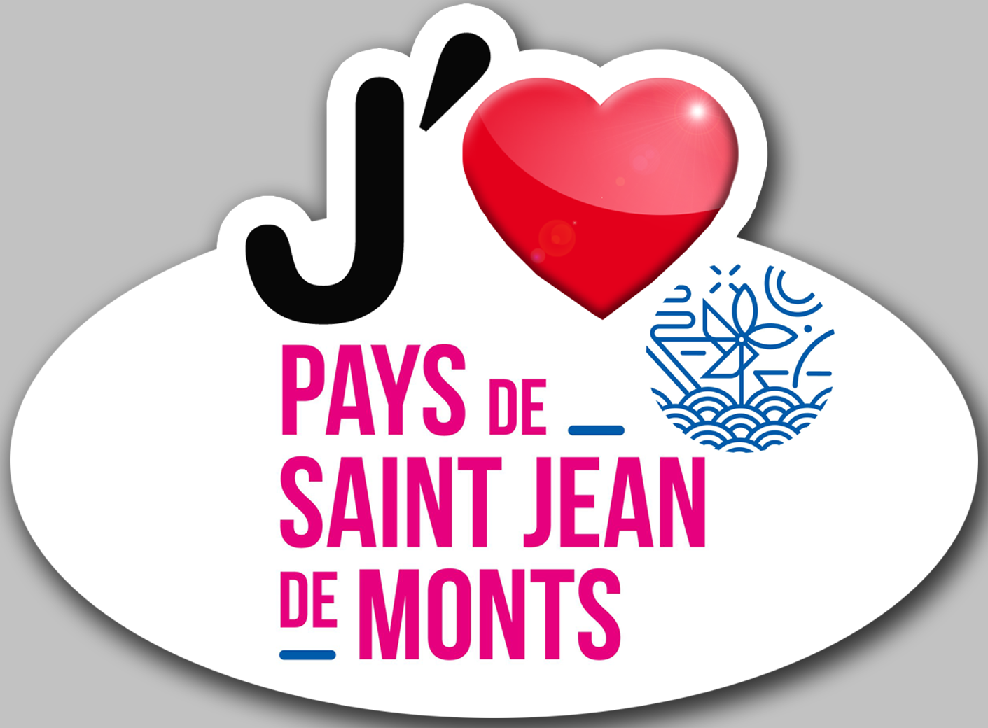 j'aime Le Pays de Saint-Jean-de-Monts (5x3.7cm) - Sticker/autocollant