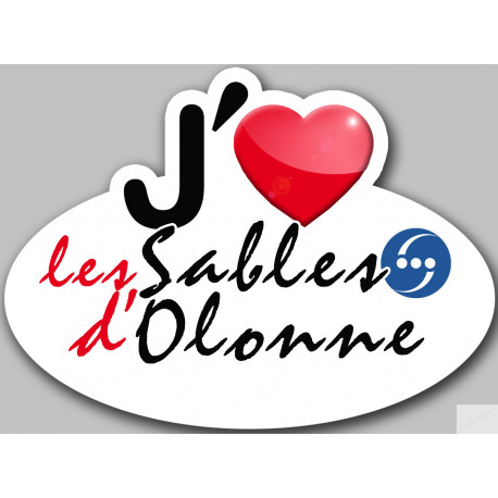 j'aime les Sable d'Olonne (5x3.7cm) - Sticker/autocollant