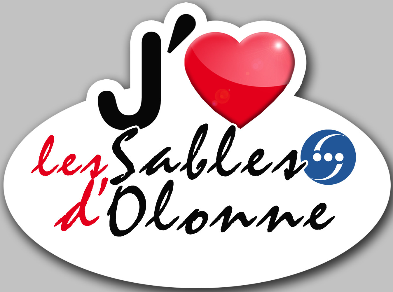 j'aime les Sable d'Olonne (5x3.7cm) - Sticker/autocollant