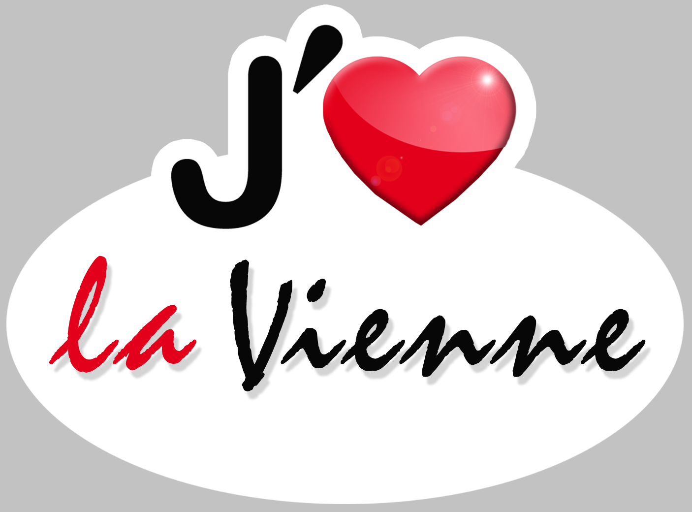 j'aime la Vienne (15x11cm) - Sticker/autocollant