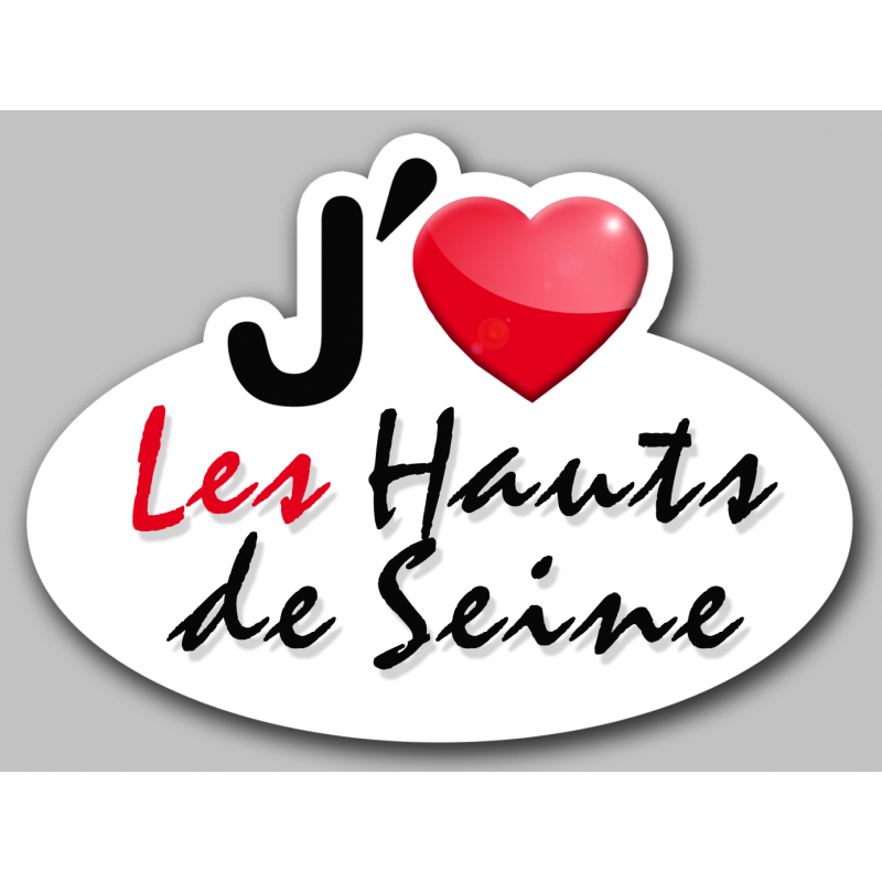 j'aime Les Hauts de Seine (15x11cm) - Sticker/autocollant