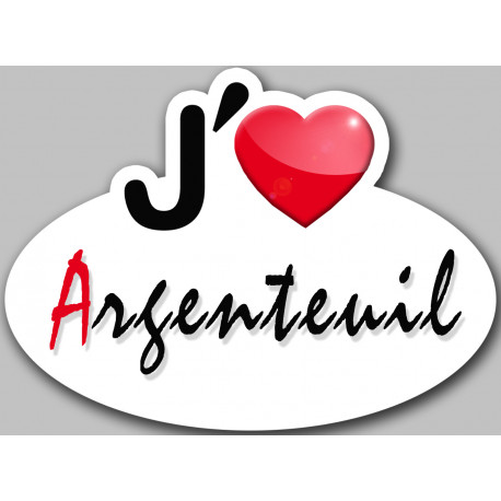 j'aime Argenteuil - 5x3.7cm - Sticker/autocollant