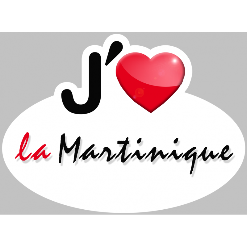 j'aime la Martinique (15x11cm) - Sticker/autocollant