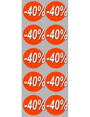 Soldes remise 40% (10 fois 5cm) - Sticker/autocollant