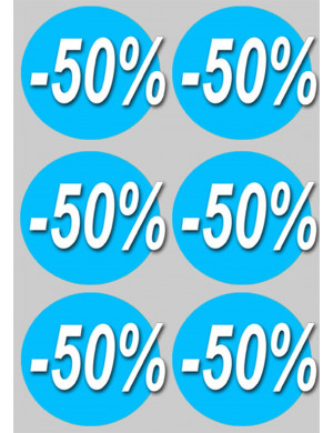 Soldes remise 50% (6 fois 10cm) - Sticker/autocollant