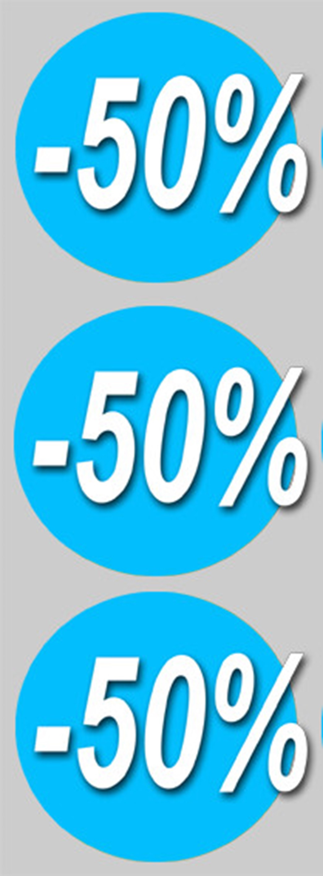 Soldes remise 50% (3 fois 10cm) - Sticker/autocollant