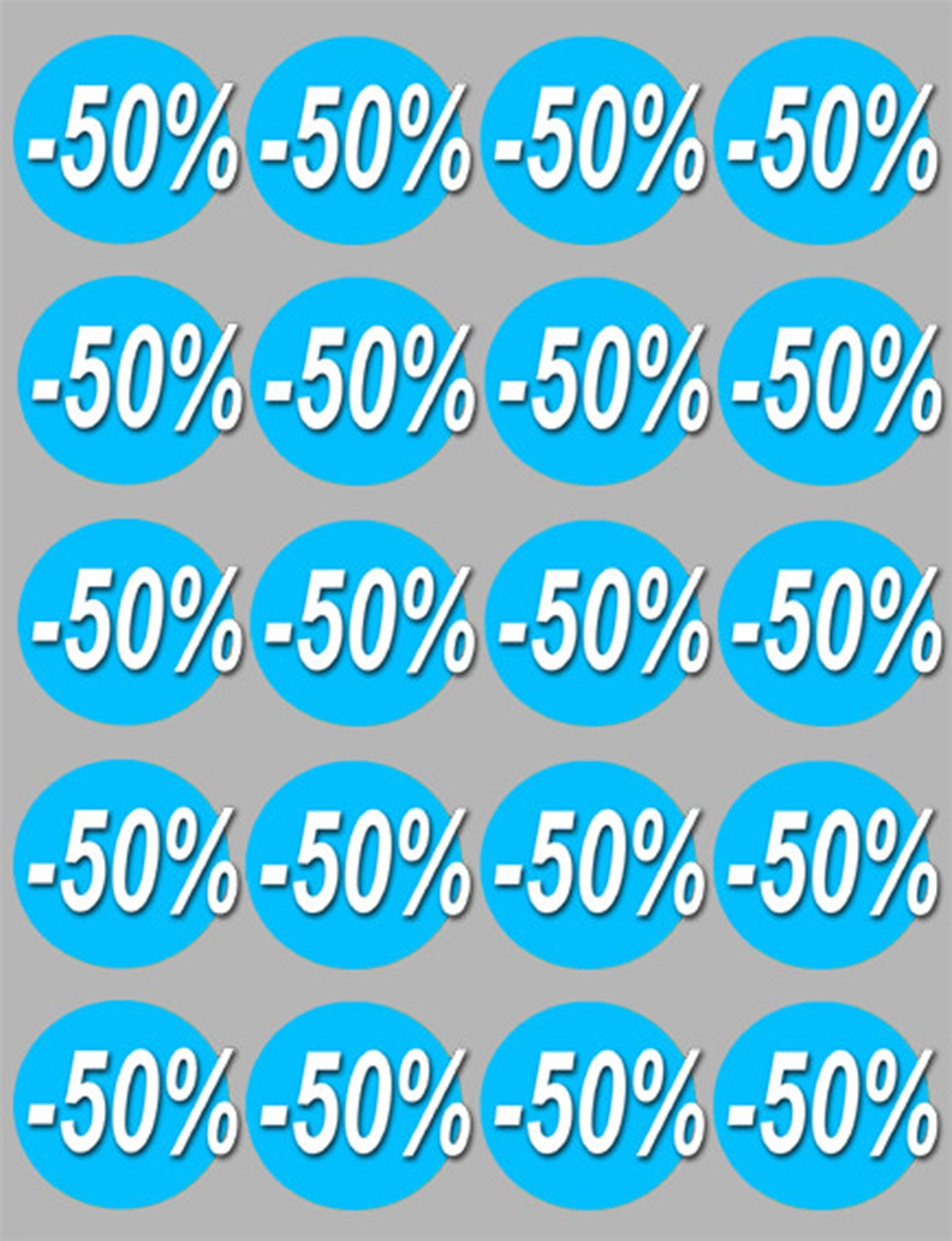 Soldes remise 50% (20 fois 5cm) - Sticker/autocollant