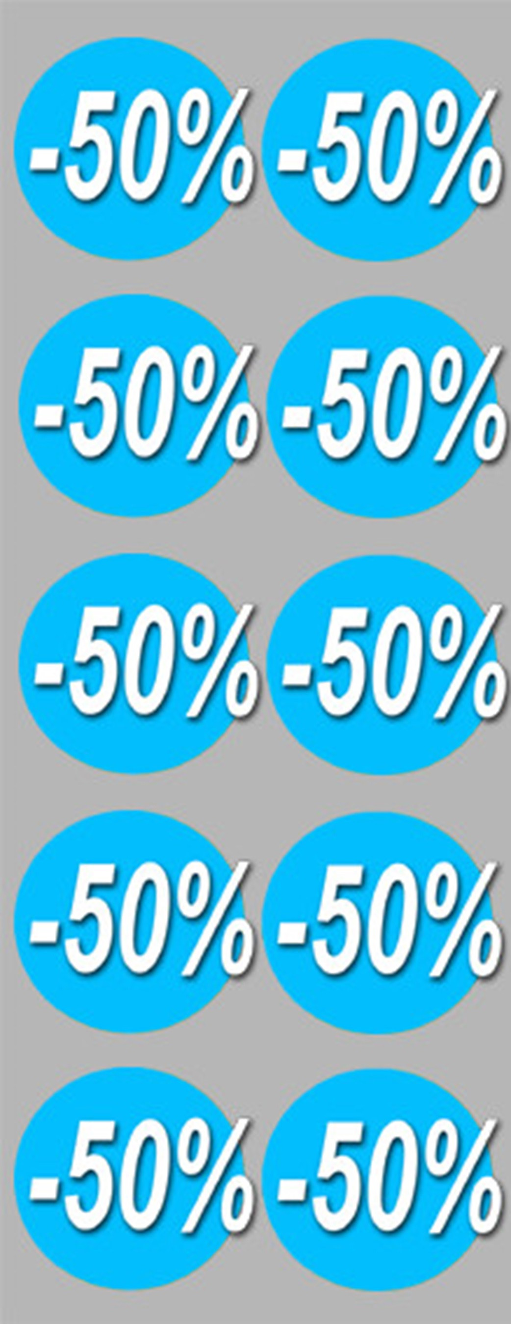 Soldes remise 50% (10 fois 5cm) - Sticker/autocollant