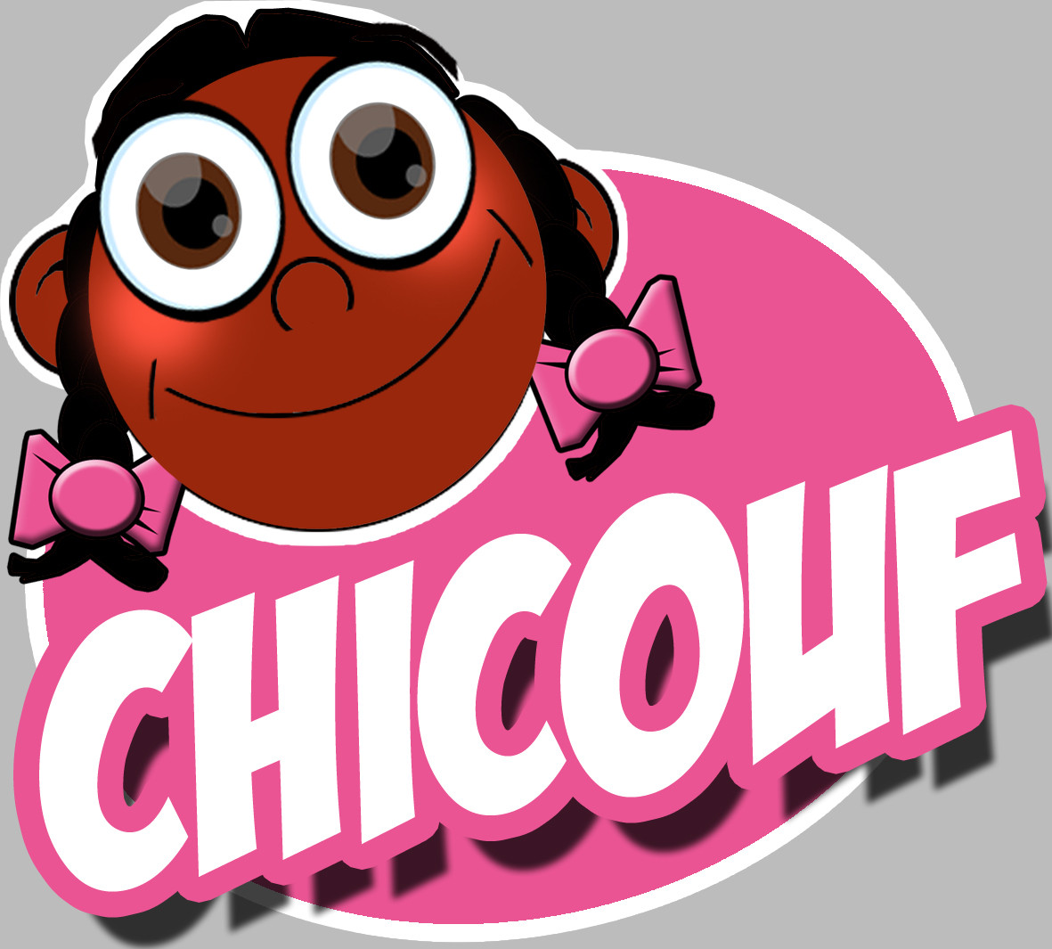 Chicouf fille afro - 15x13cm - Sticker/autocollant