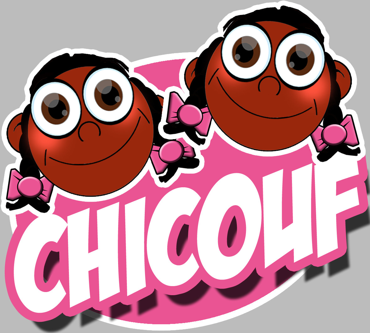 Chicouf 2 soeurettes - 15x13cm - Sticker/autocollant