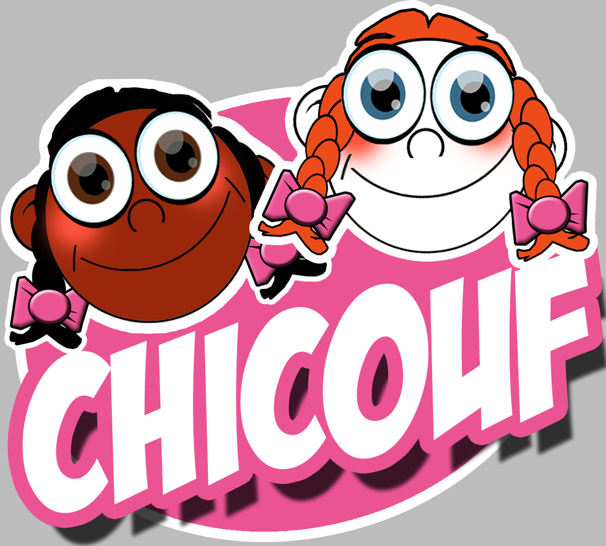 Chicouf 2 soeurs - 15x13cm - Sticker/autocollant