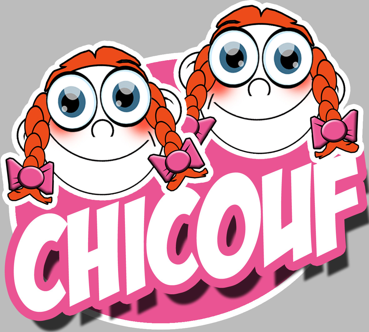 Chicouf soeurettes - 10x9cm - Sticker/autocollant