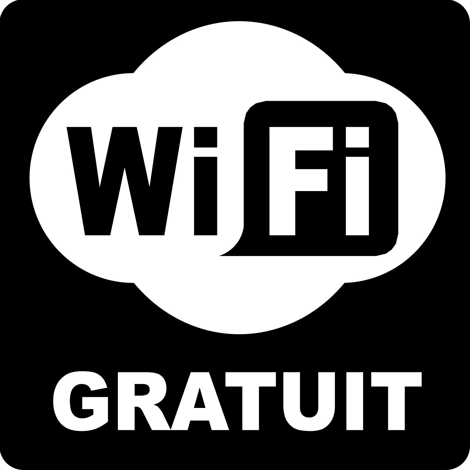 WIFI gratuit - 5cm - Sticker/autocollant