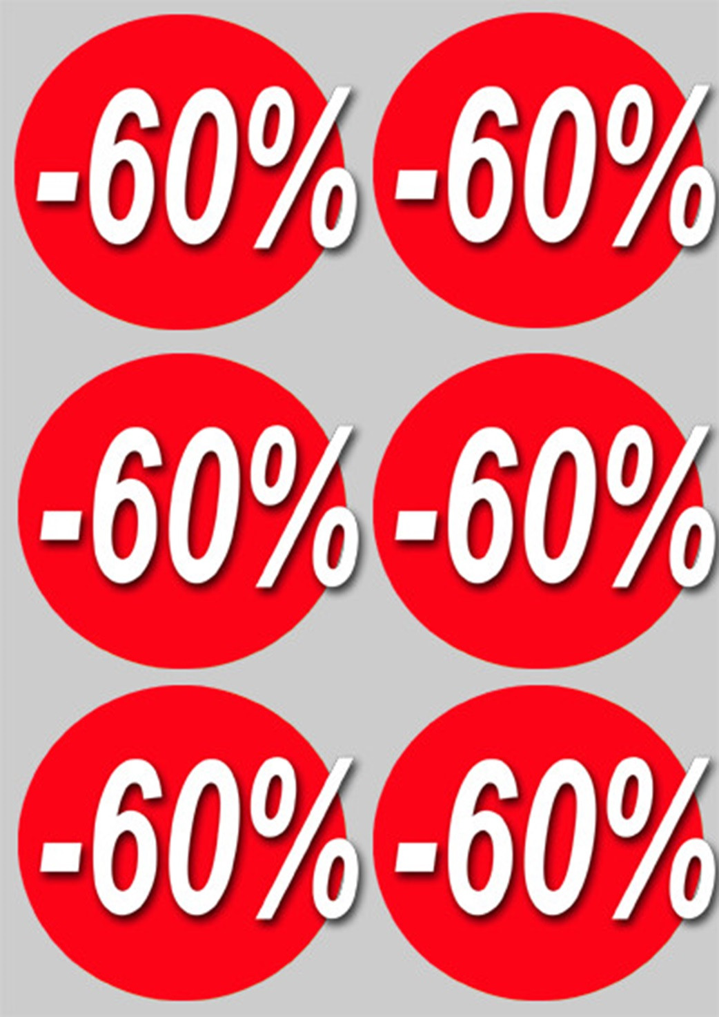 Soldes remise 60% (6 fois 10cm) - Sticker/autocollant