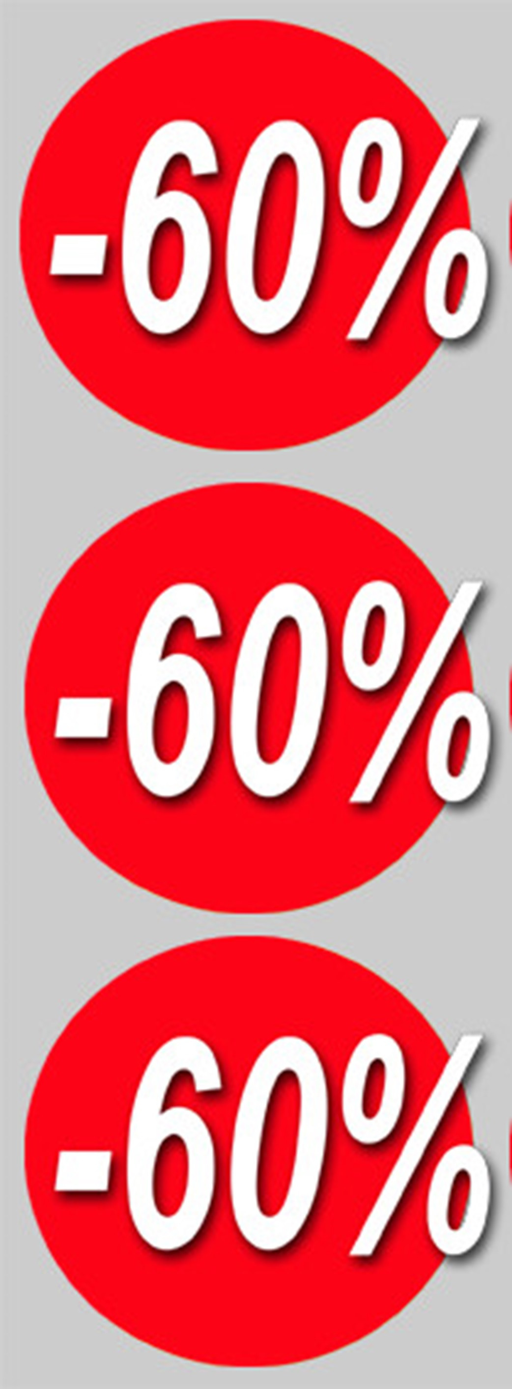 Soldes remise 60% (3 fois 10cm) - Sticker/autocollant