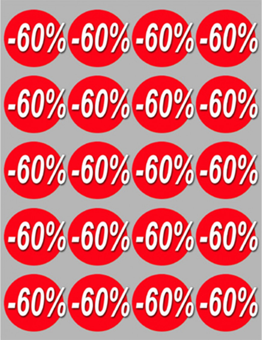 Soldes remise 60% (20 fois 5cm) - Sticker/autocollant